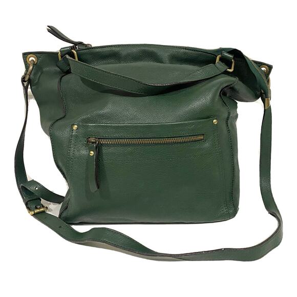 Innue Green Leather Purse Crossbody Shoulder Bag Convertible Made In Italy - Picture 1 of 9